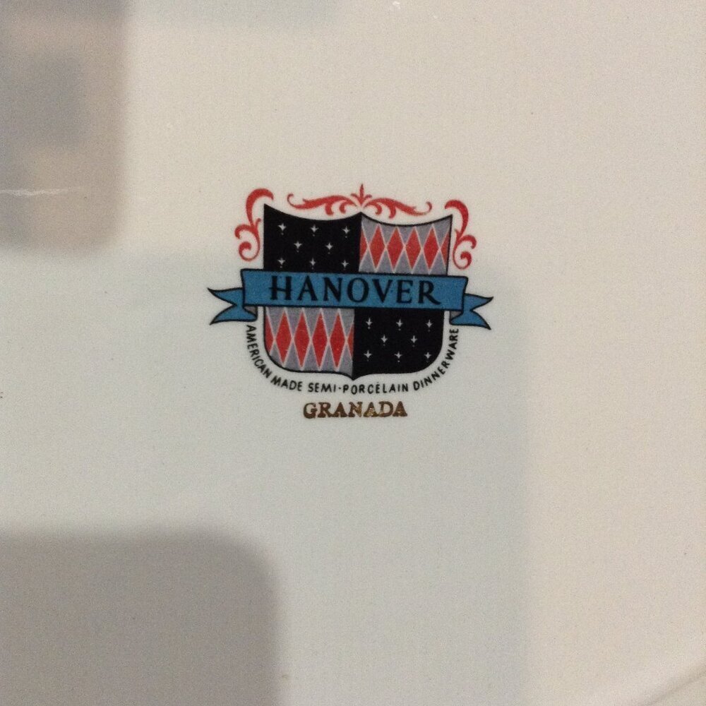 VINTAGE Hanover "Granada" MCM Platter; Retro, Chic, Platinum trimmed; American! - Picture 4 of 4